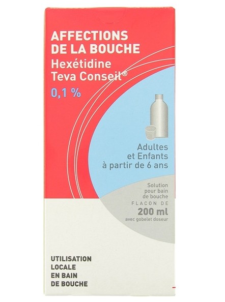 Hexétidine 0,1% Teva Bain de Bouche 200ml